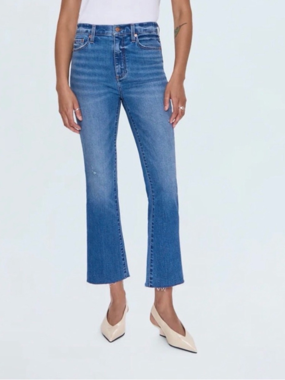 pistola Mid-Rise Cropped Straight Jeans - Blue